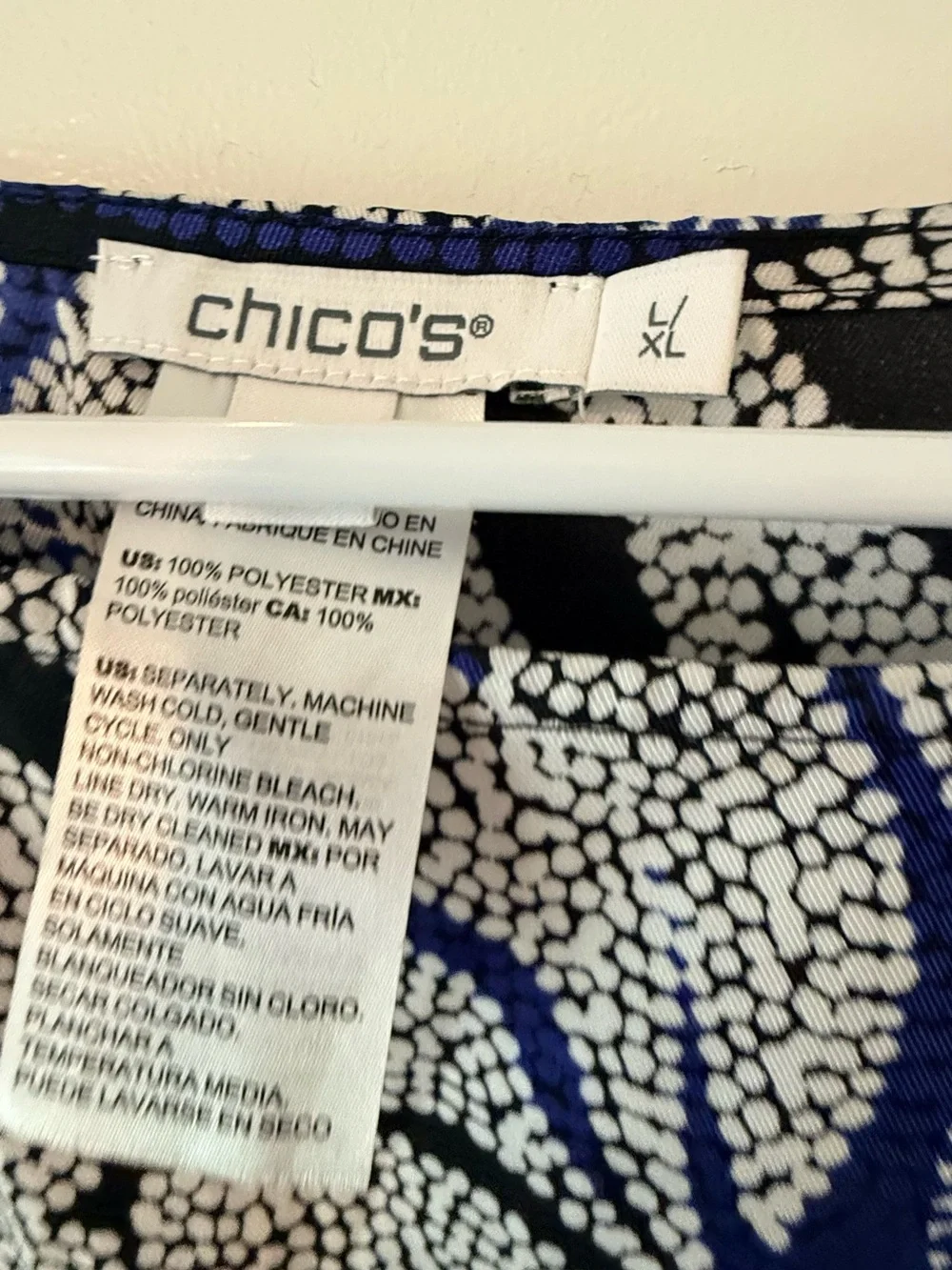 Chico's Blue and White Floral Poncho - Picture 6 of 8